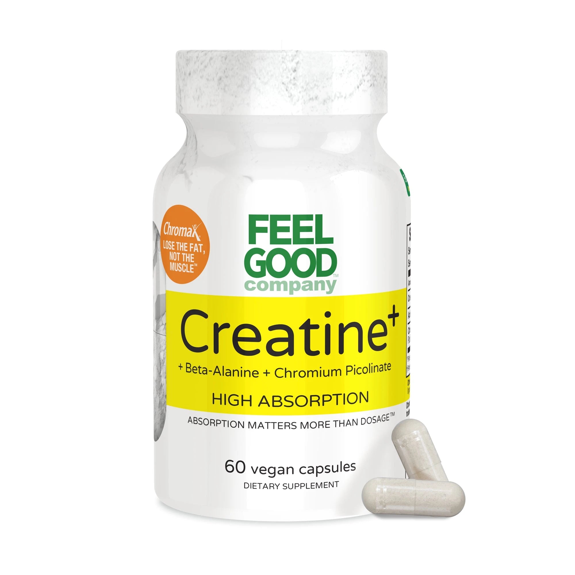 Creatine + Beta-Alanine + Chromium Picolinate (60 Vegan Capsules) Capsule FEELGOOD Company™