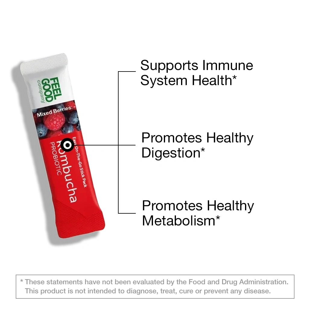 Kombucha Iced Tea (14 stick packs) Edible Flowers & Herbal Teas FeelGood Superfoods®