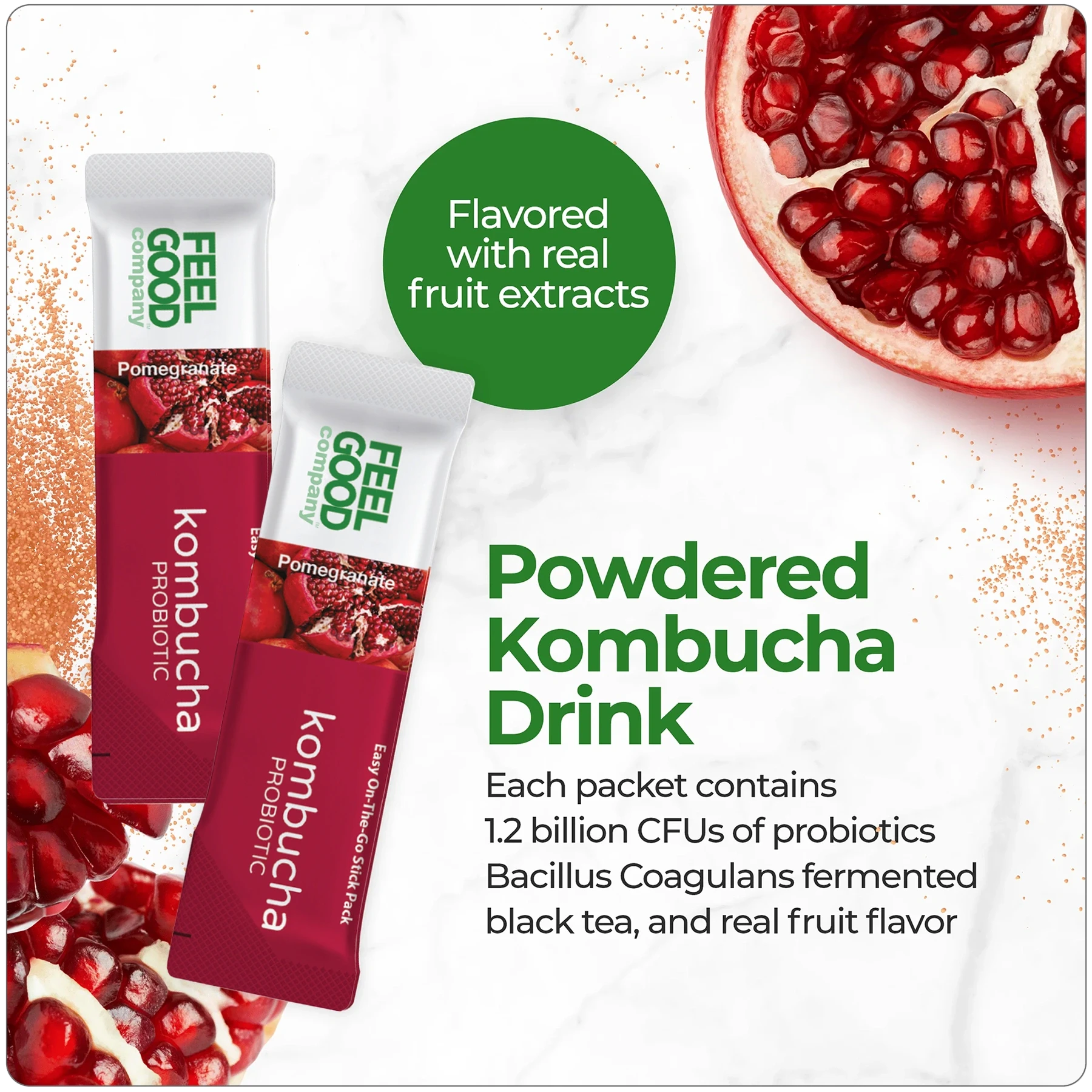 Kombucha Iced Tea (24 stick packs) Edible Flowers & Herbal Teas FEELGOOD Company™