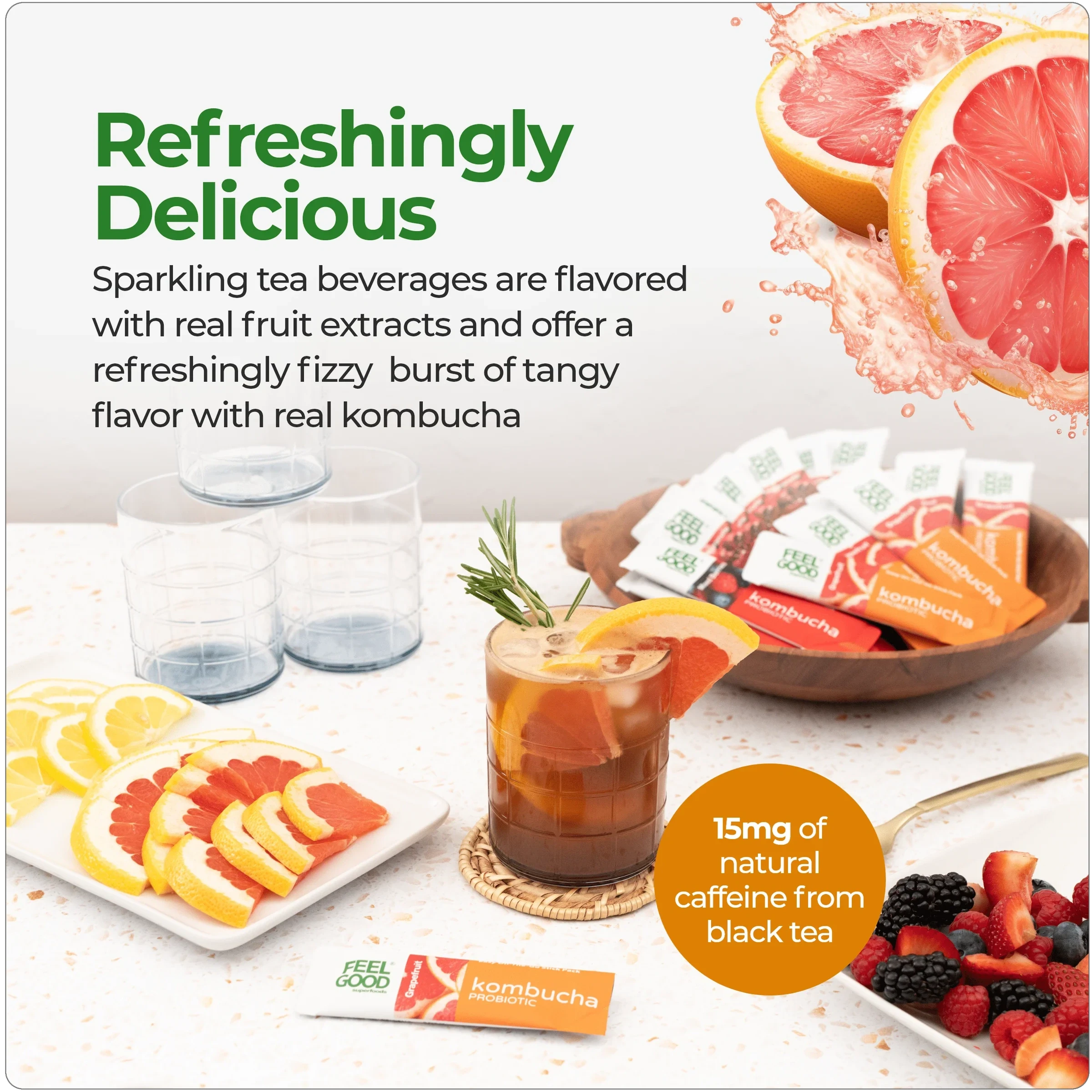 Kombucha Iced Tea (24 stick packs) Edible Flowers & Herbal Teas FEELGOOD Company™