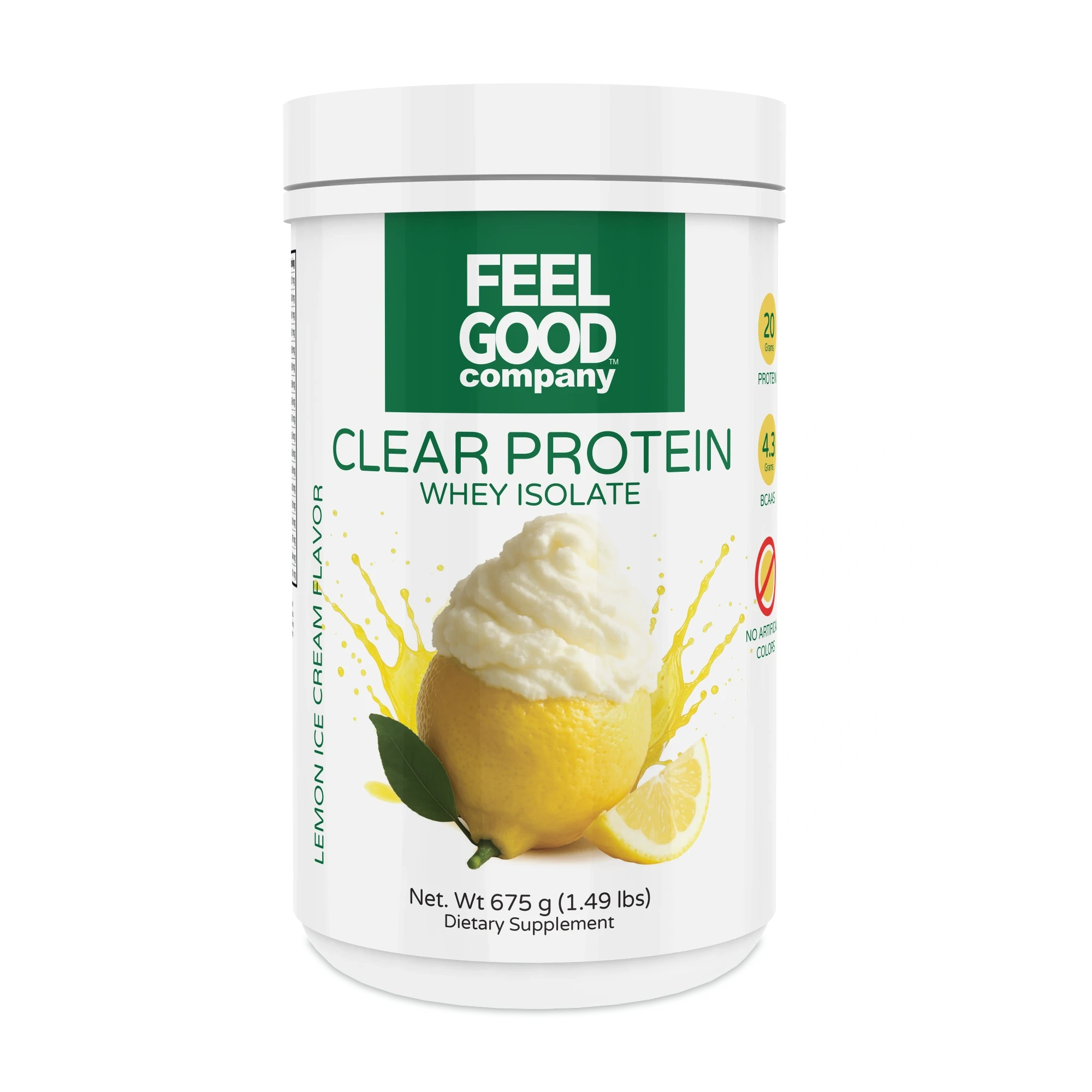 Clear Whey Protein Isolate - Lemon Ice Cream (1.49 lbs) FeelGood Superfoods®