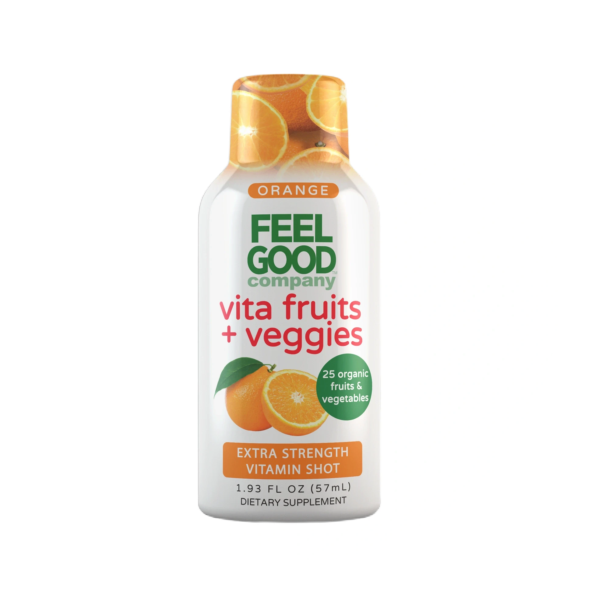Vita Fruits + Veggies - Extra Strength Vitamin Shot - Orange Immune Support Shots FeelGood Superfoods