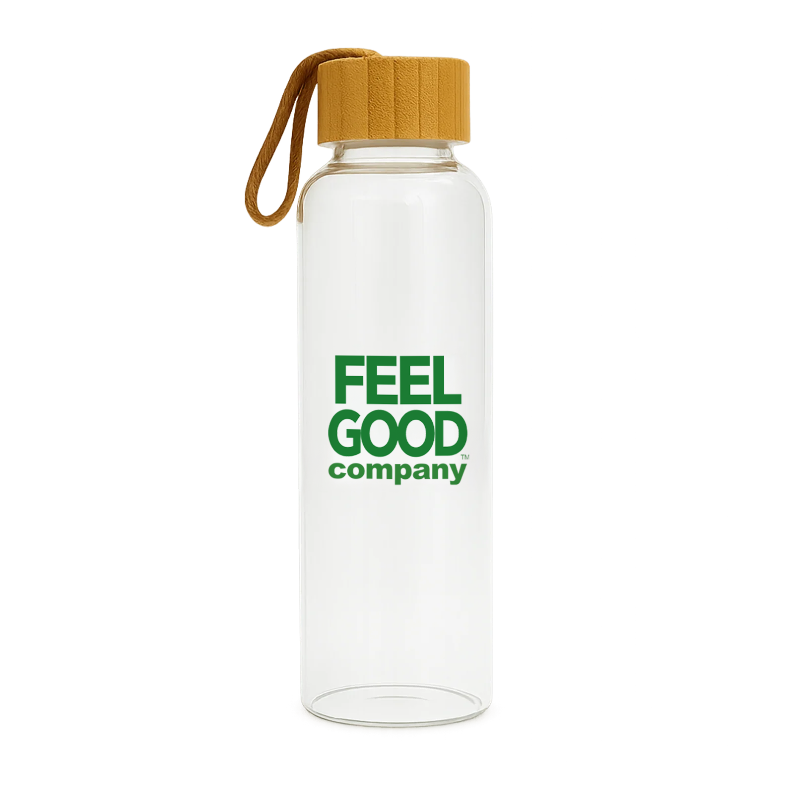 FeelGood Company Glass Water Bottle with Bamboo Lid