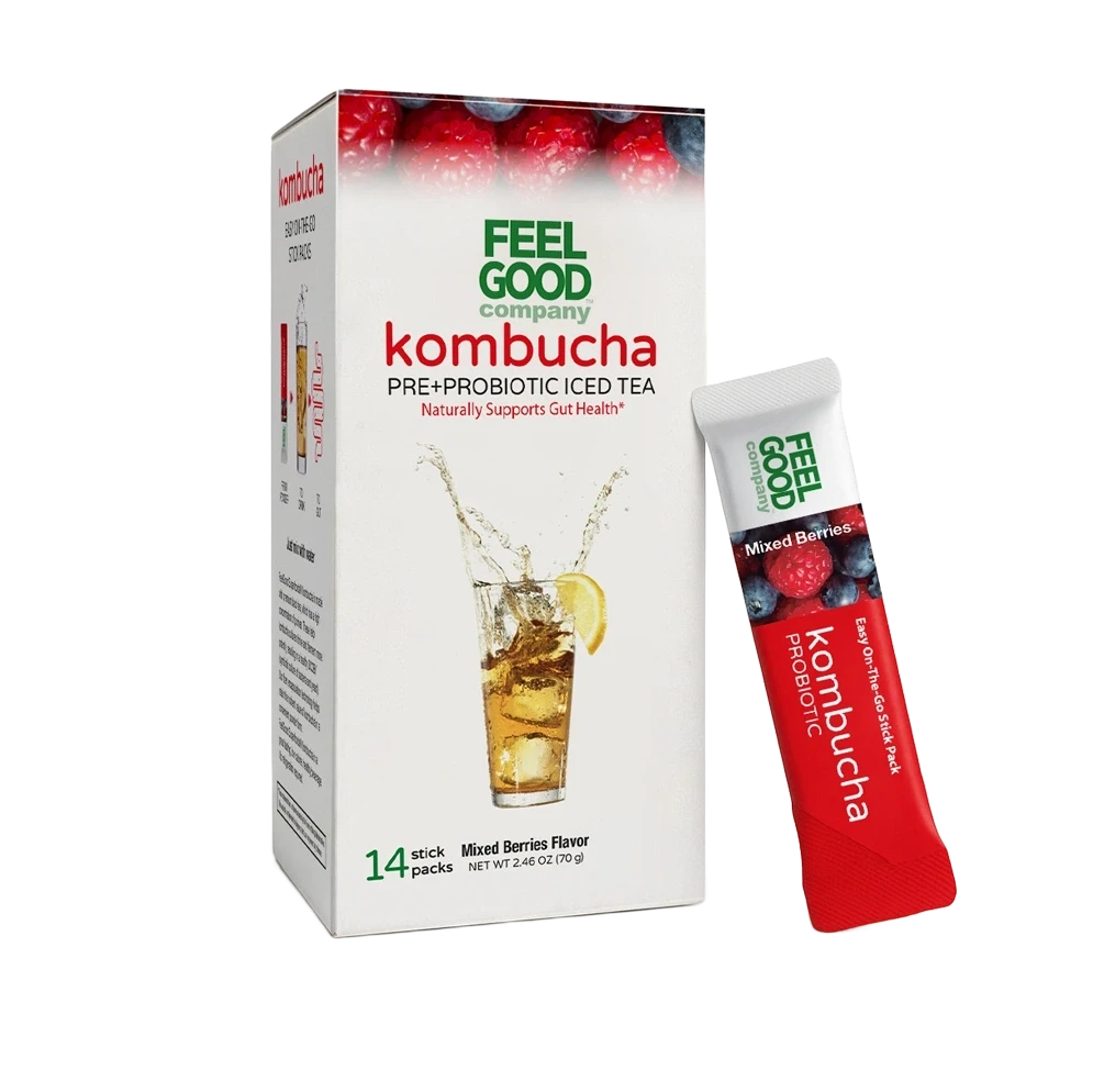 Kombucha Iced Tea (14 stick packs) Edible Flowers & Herbal Teas FeelGood Superfoods®