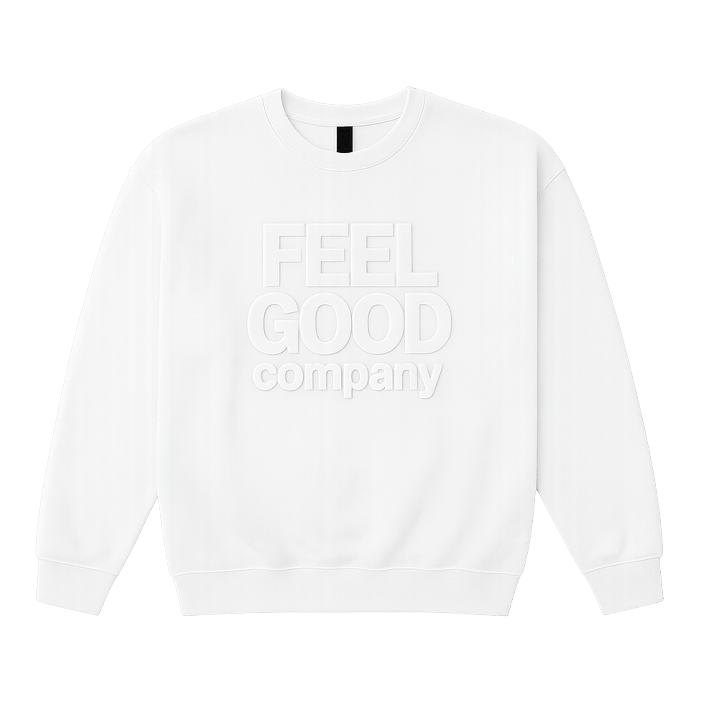 White Embossed Logo Sweatshirt – FeelGood Company FeelGood Superfoods®