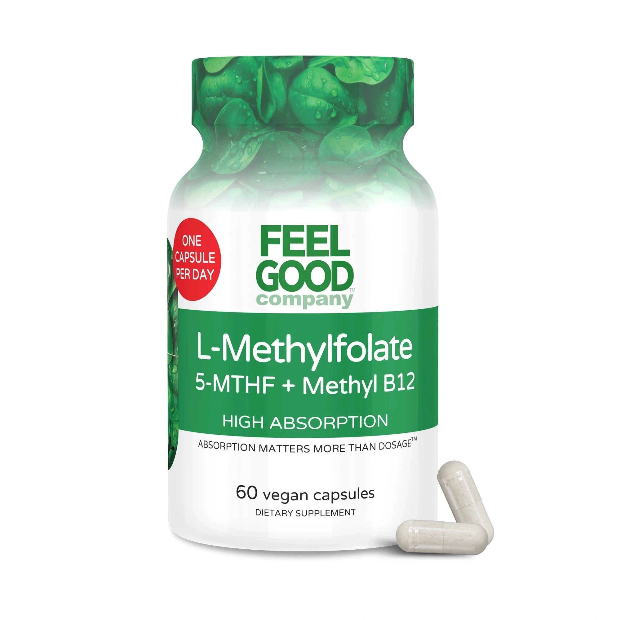 L-Methylfolate + Vitamin B12 (60 Vegan Capsules) Capsule FeelGood Company™