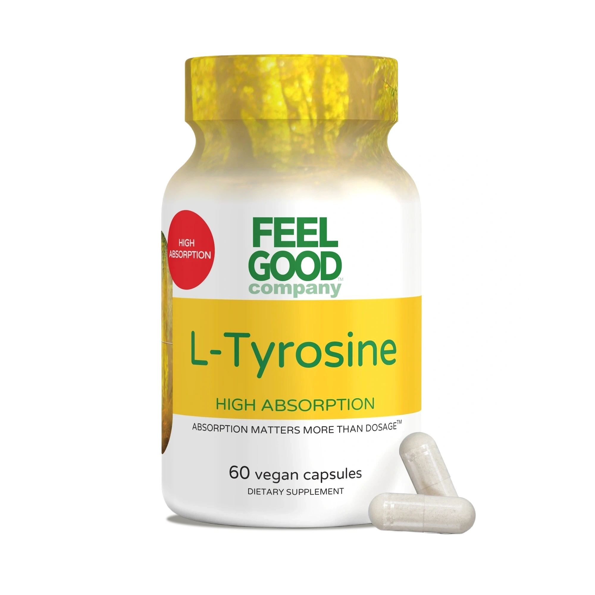 L-Tyrosine + B6 – 60 Vegan Capsules Capsule FeelGood Company™