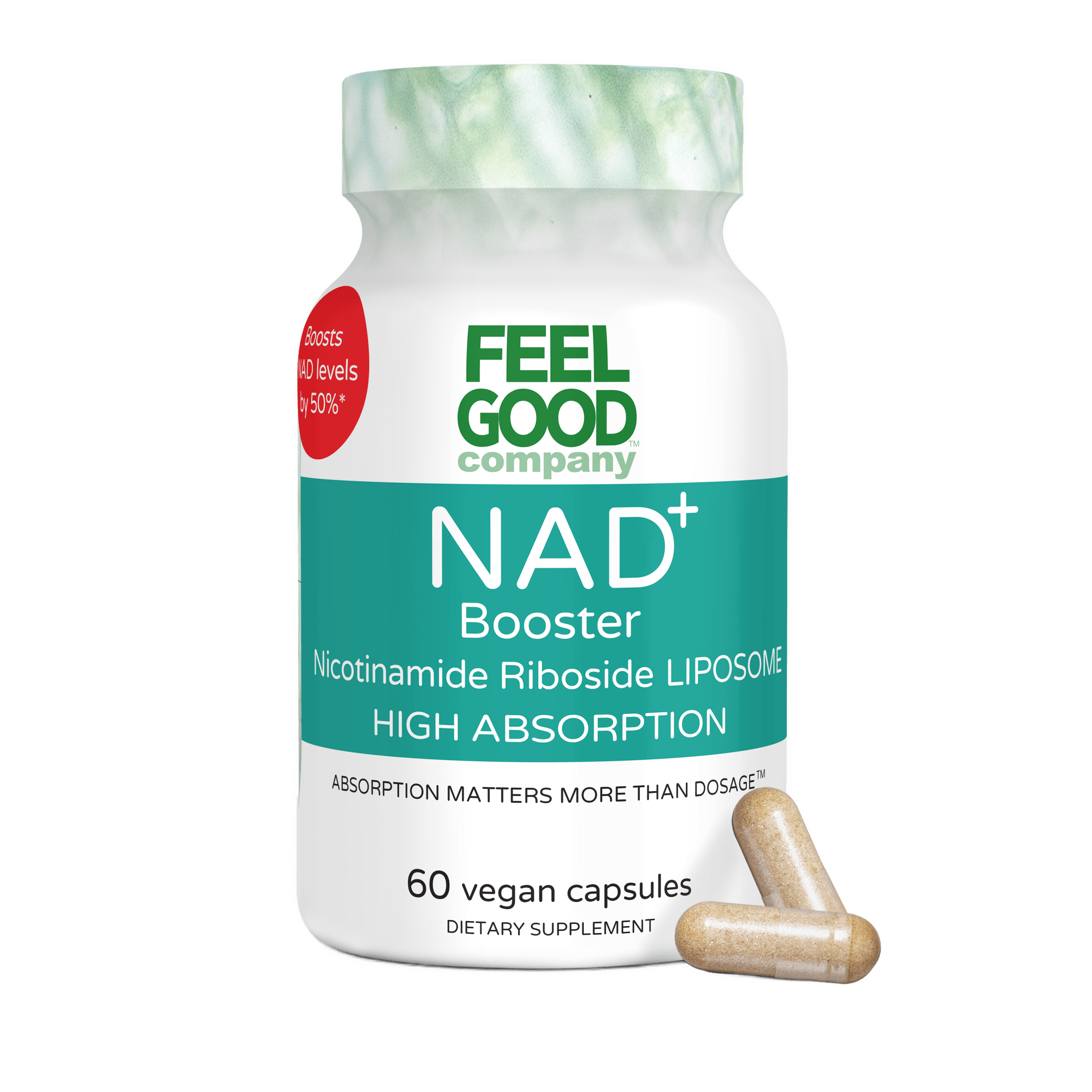 NAD+ Support (Nicotinamide Riboside) – 60 Vegan Capsules Capsule FeelGood Company™