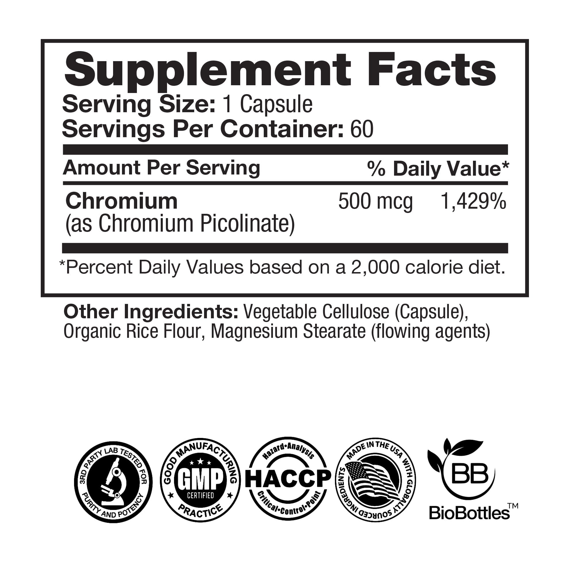 Chromium Picolinate (60 Vegan Capsules) Capsule FeelGood Company™