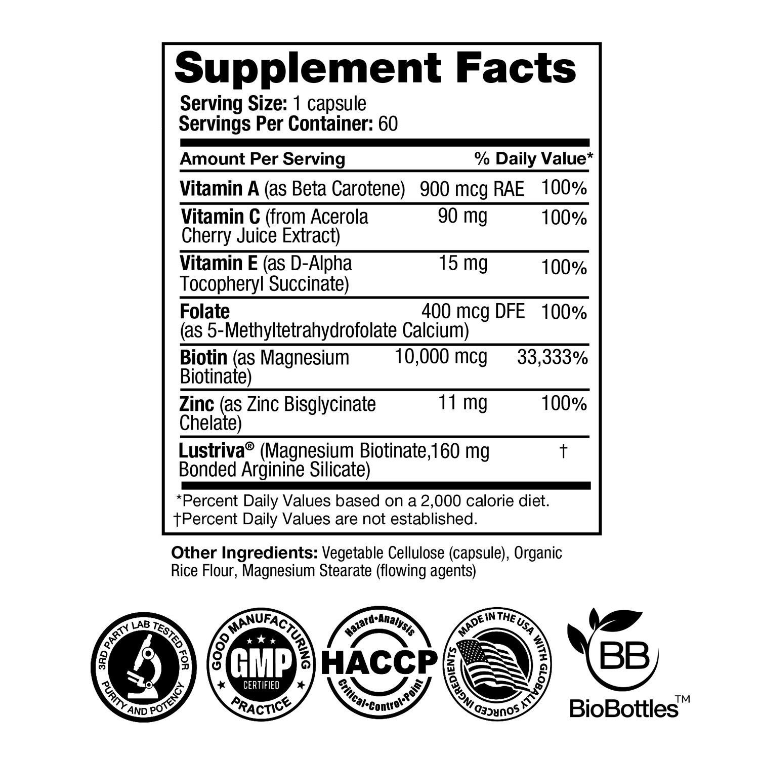 Biotin + Lustriva® High Absorption (60 Vegan Capsules) FEELGOOD Company™