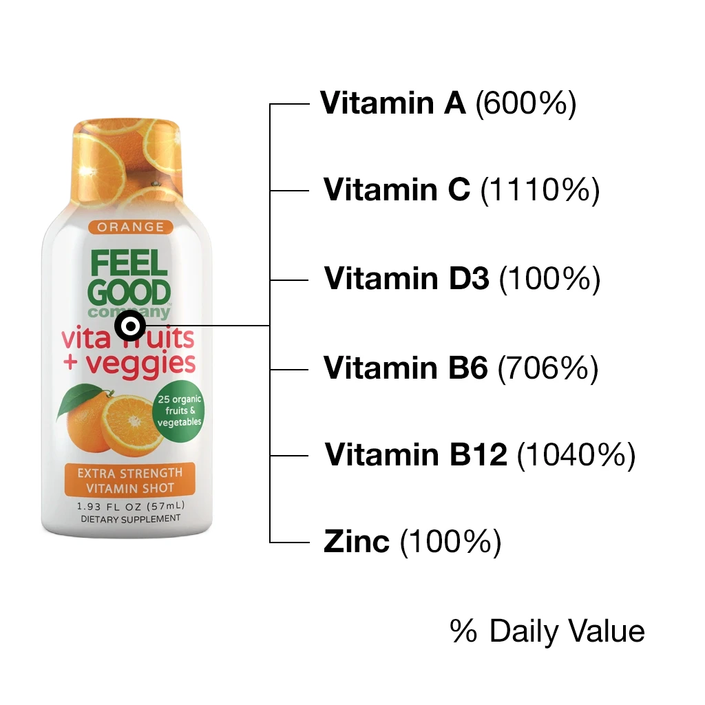 Shop FEELGOOD Company® Fruit + Veggie Immune Support Shots - Orange