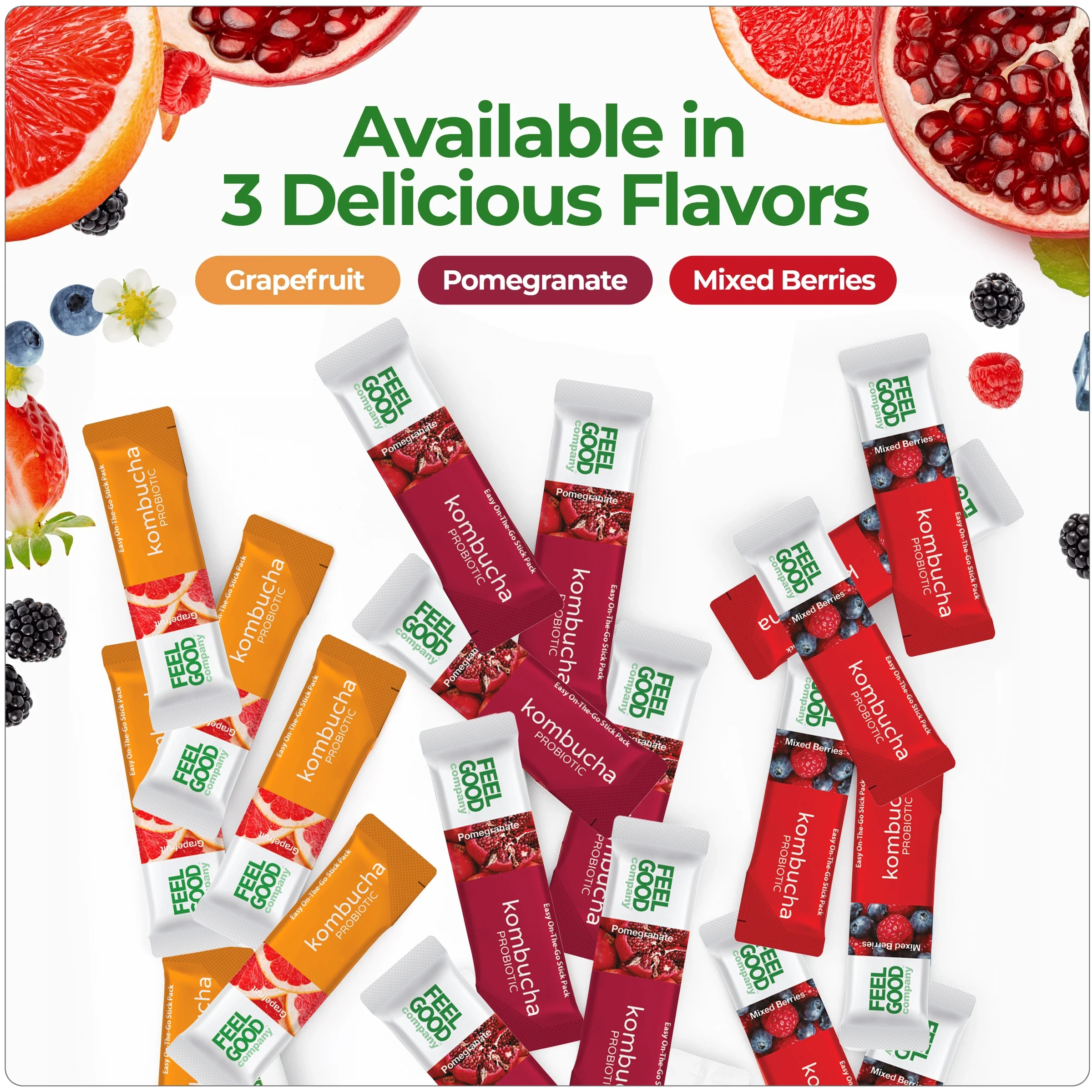 Kombucha Iced Tea (24 stick packs) Edible Flowers & Herbal Teas FEELGOOD Company™