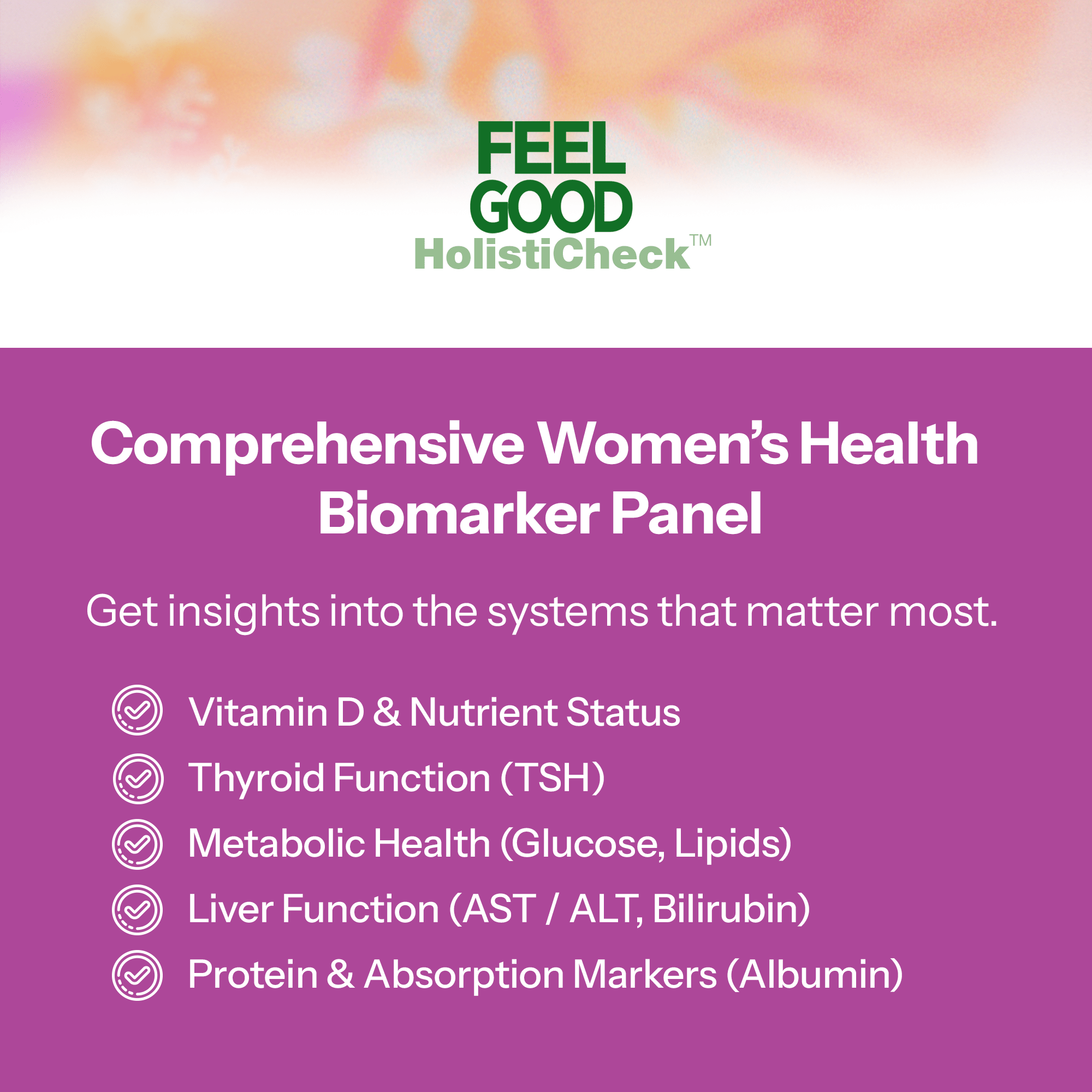 Women's HOLISTICHECK™ TEST FeelGood Company™