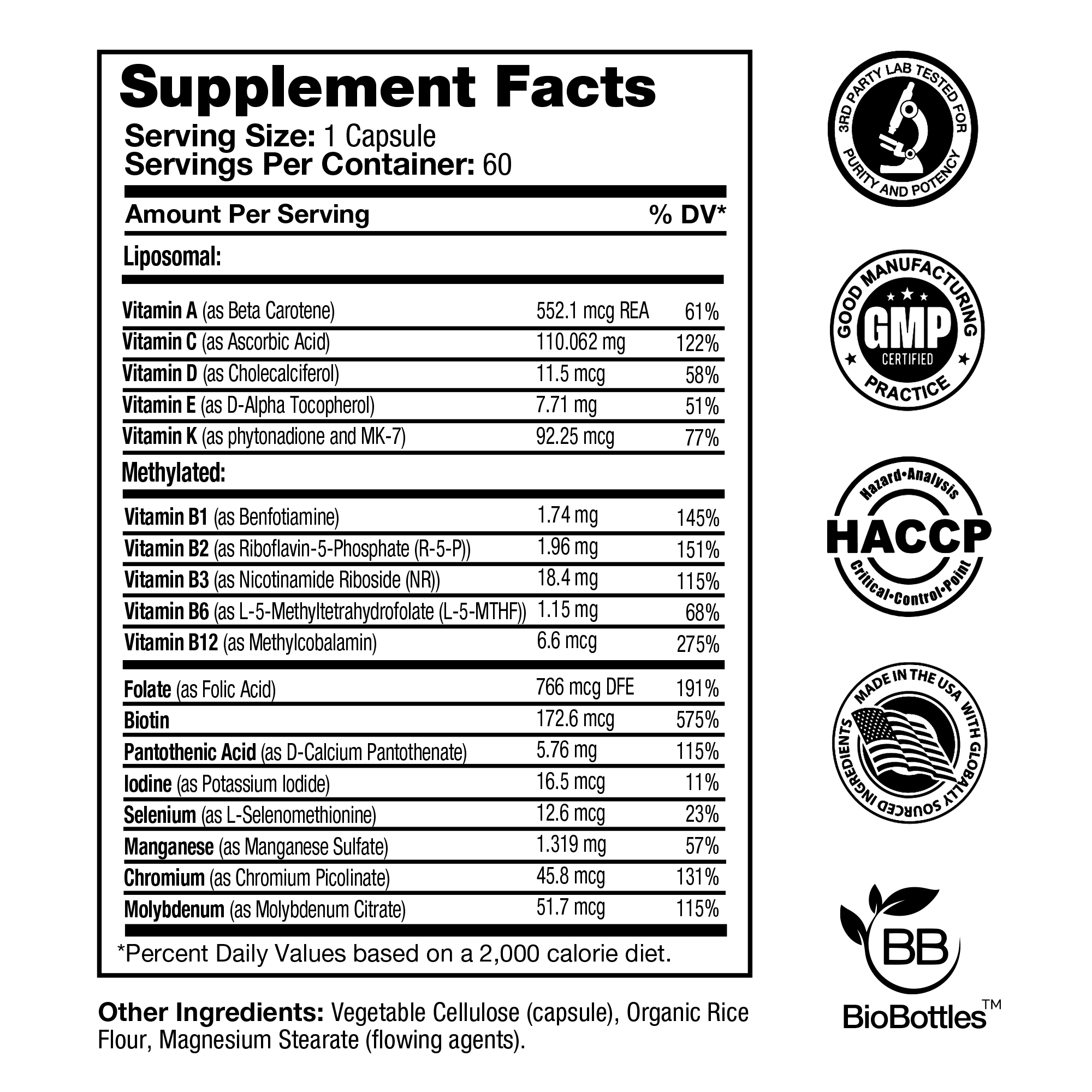 Liposomal & Methylated Multivitamin (60 Vegan Capsules) FEELGOOD Company™