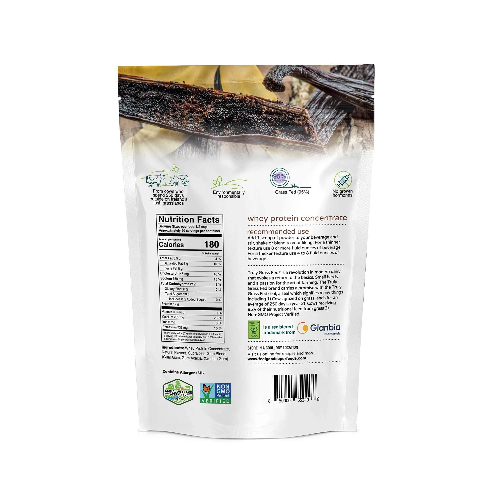 Whey Protein Concentrate - Vanilla (2 lbs) Protein FeelGood Superfoods®