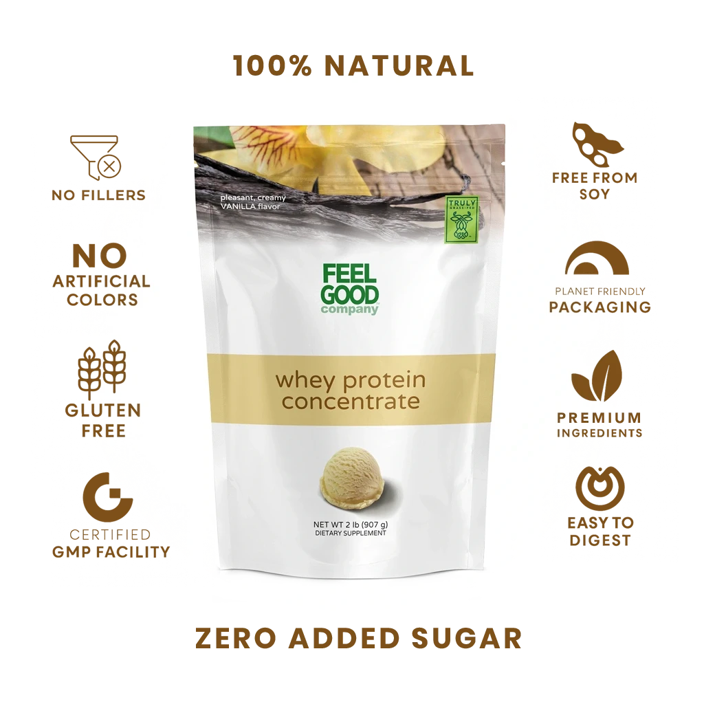 Whey Protein Concentrate - Vanilla (2 lbs) Protein FeelGood Superfoods®